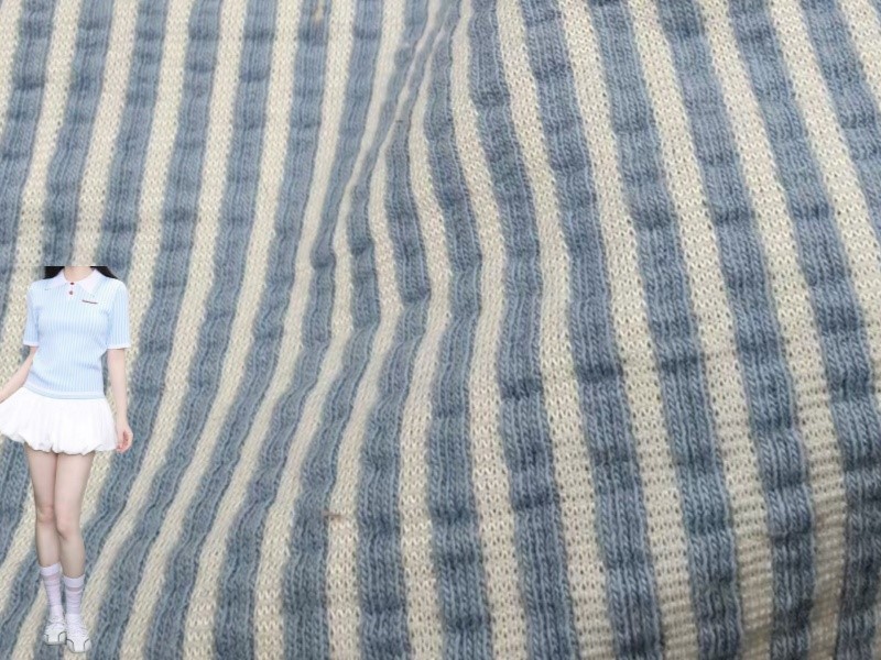 Knitted Striped Crinkle Fabric 4 Knitted Striped Crinkle Fabric 4
